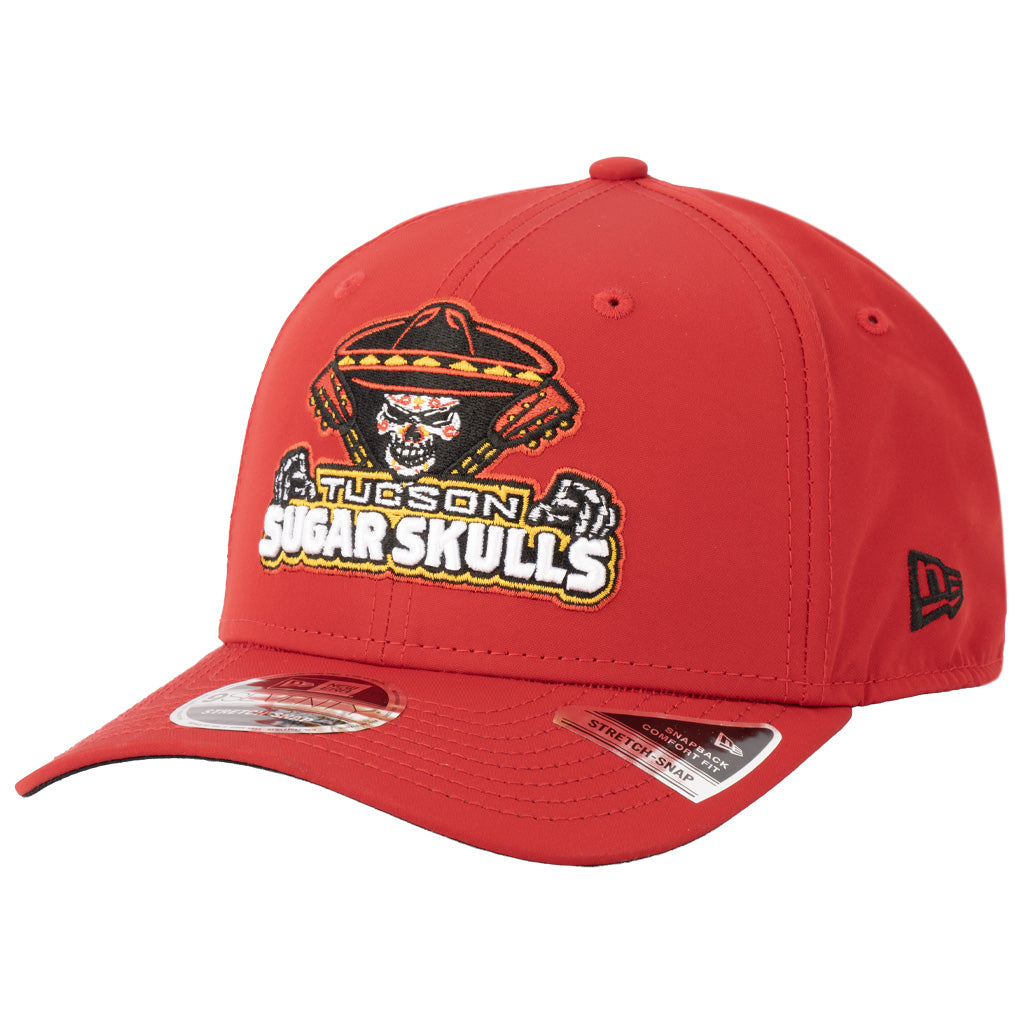 Tucson Sugar Skulls New Era Logo Stack Featherlight 9SEVENTY Stretch Snapback Hat - Red
