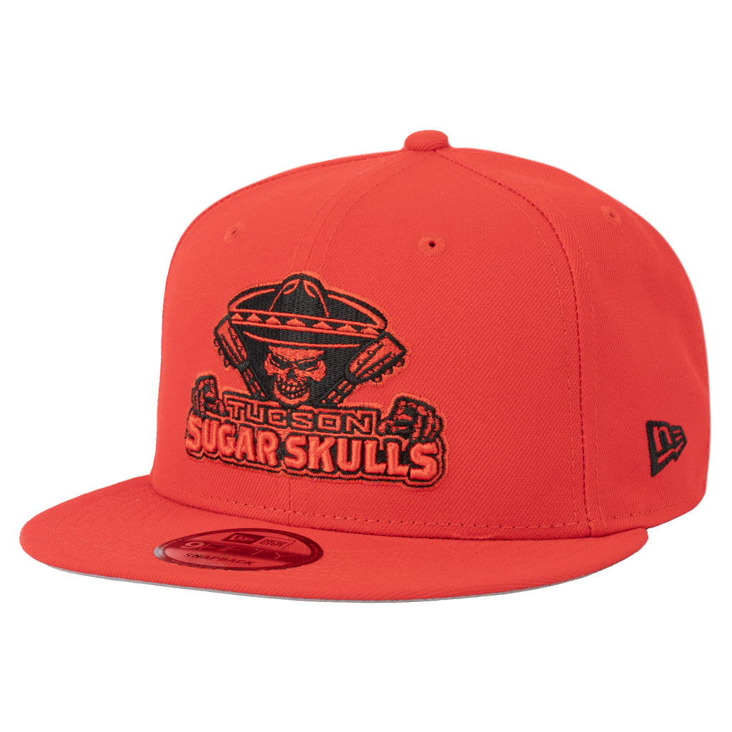 Tucson Sugar Skulls New Era Black Logo Stack 9FIFTY Snapback Hat - Red