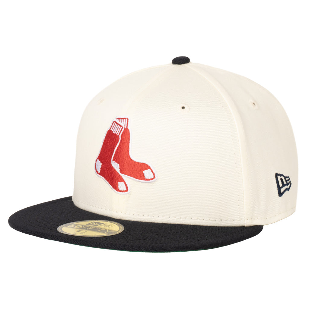 MLB Boston Red Sox New Era Two-Tone Chrome 59FIFTY Fitted Hat - Cream