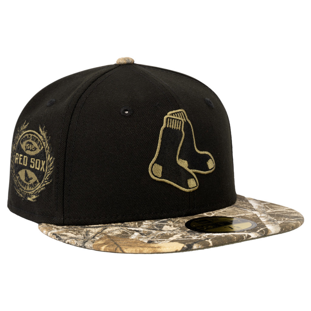 MLB Boston Red Sox New Era Two-Tone Real Tree Shadow 59FIFTY Fitted Hat - Black