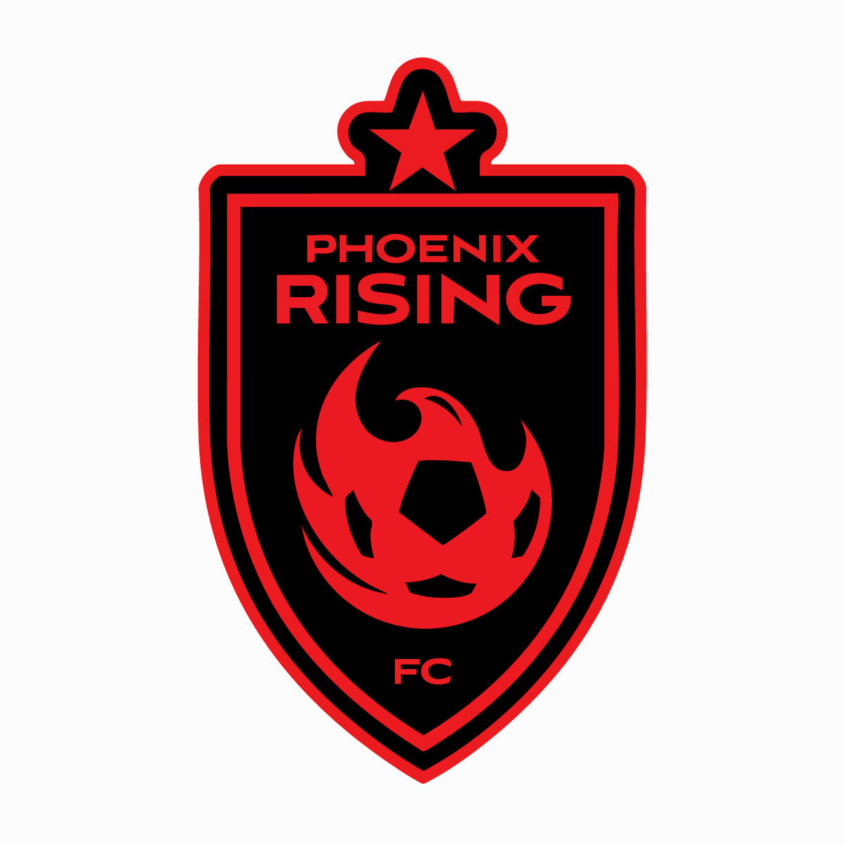 Phoenix Rising 3" Tonal Red Shield Sticker