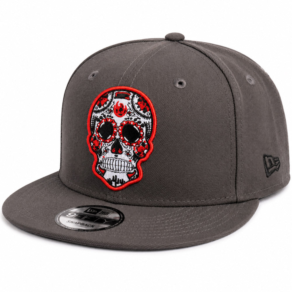 USL Phoenix Rising New Era Red Outline Skull 9FIFTY Snapback Hat- Graphite