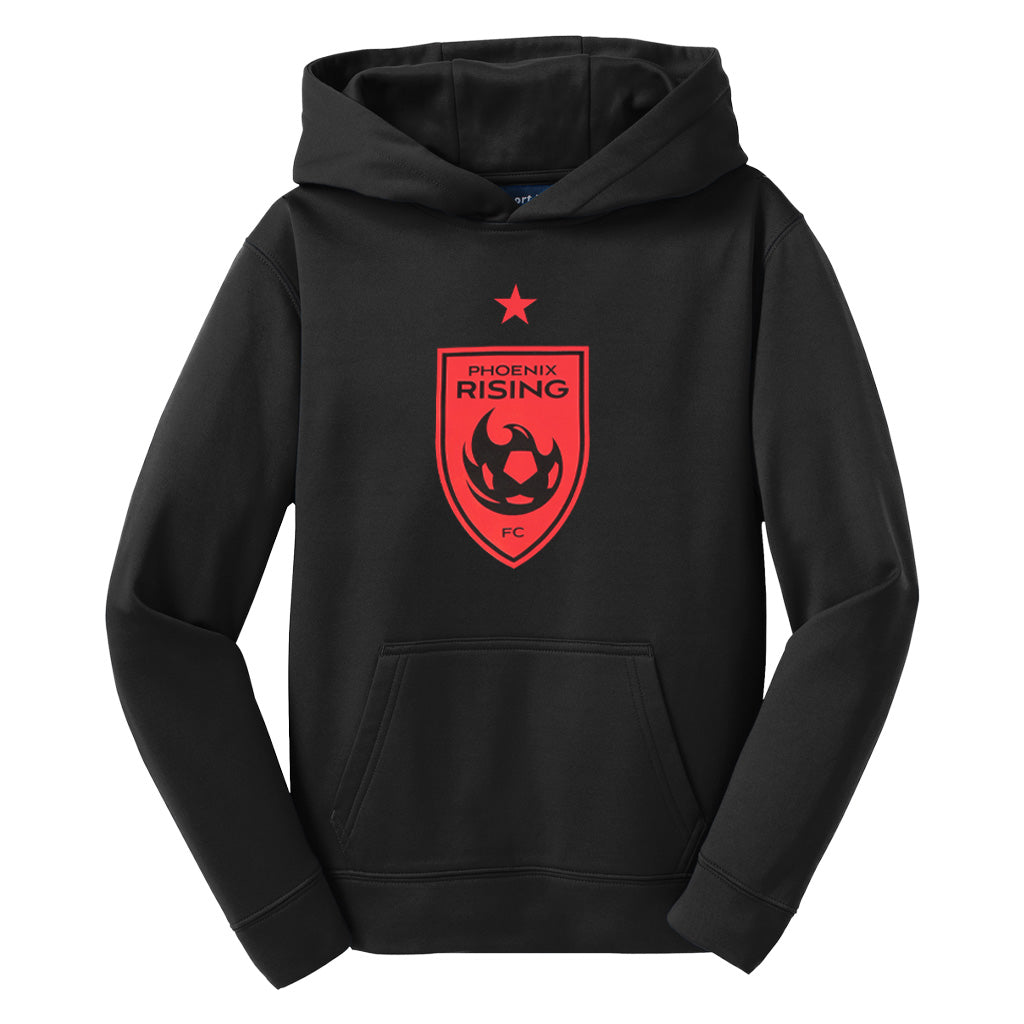 Phoenix Rising Youth adidas Red Shield Red Star Pullover Hoodie - Black
