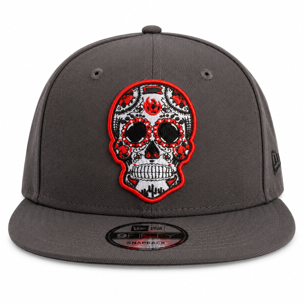 USL Phoenix Rising New Era Red Outline Skull 9FIFTY Snapback Hat- Graphite