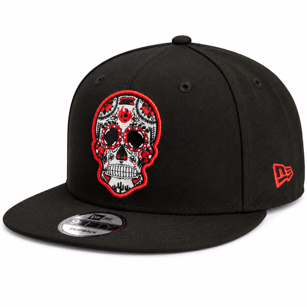 USL Phoenix Rising New Era Red Outline Skull 9FIFTY Snapback Hat- Black