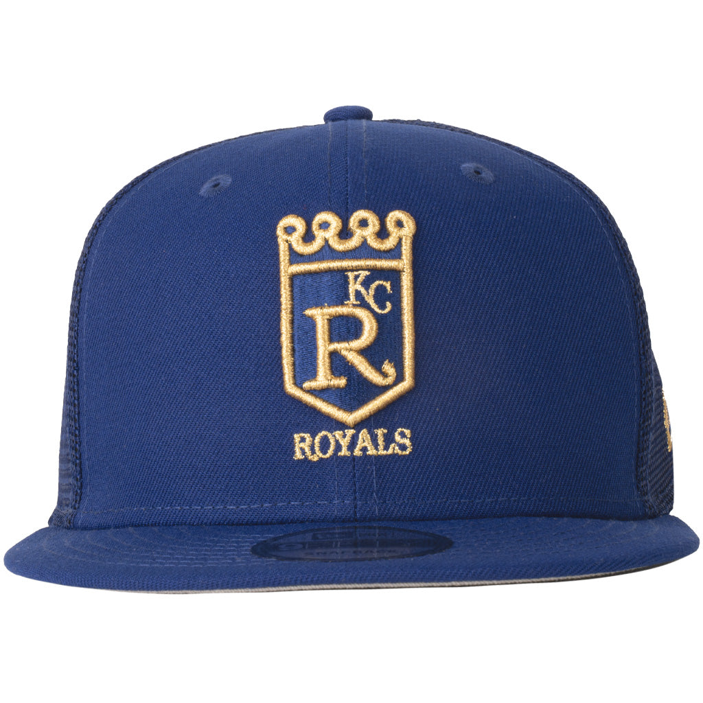 MLB Kansas City Royals New Era Shadowline 9FIFTY Snapback Trucker Hat - Blue
