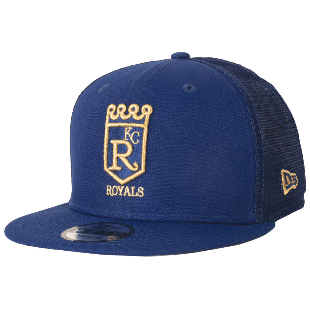 MLB Kansas City Royals New Era Shadowline 9FIFTY Snapback Trucker Hat - Blue