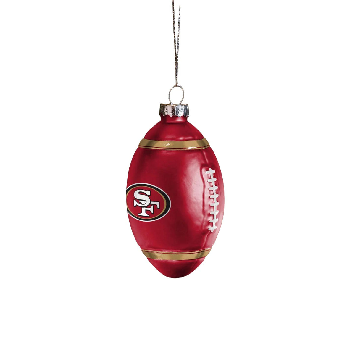 NFL San Francisco 49ers FOCO Glass Football Ornament