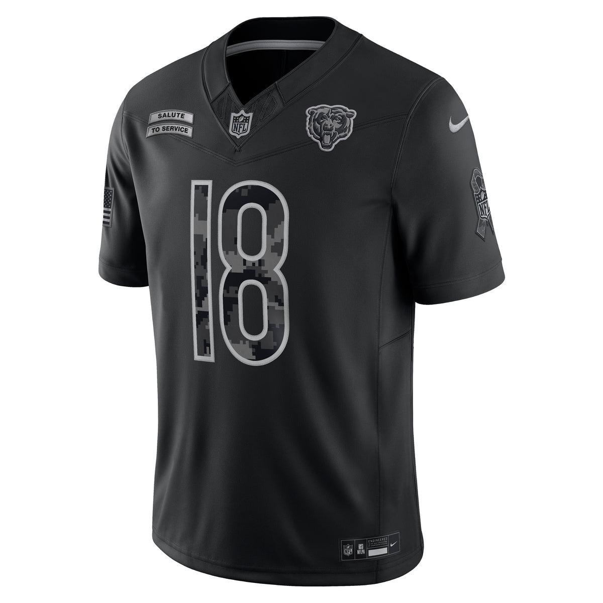 NFL Chicago Bears Caleb Williams Nike 2026 Salute to Service Limited Jersey- Black