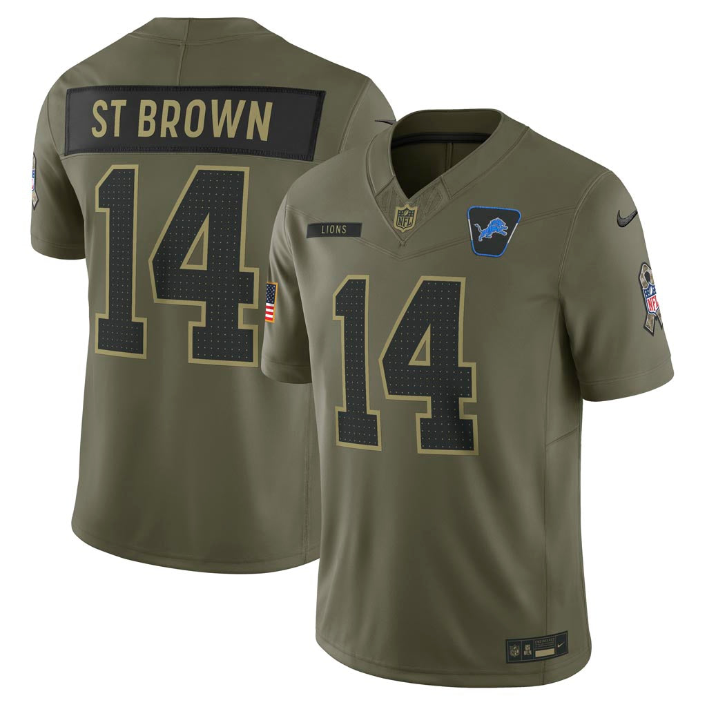 NFL Detroit Lions Amon-Ra St. Brown Nike 2025 Salute to Service Limited Jersey - Green