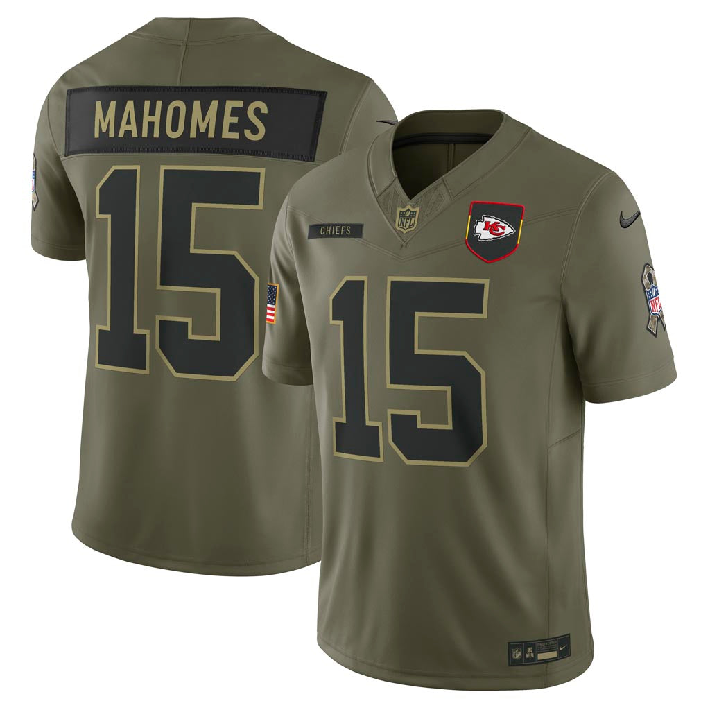 NFL Kansas City Chiefs Patrick Mahomes Nike 2025 Salute to Service Limited Jersey - Green