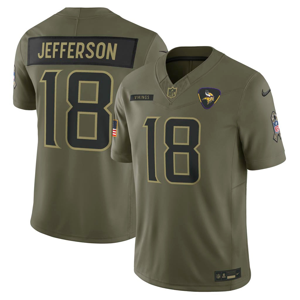 NFL Minnesota Vikings Justin Jefferson Nike 2025 Salute to Service Limited Jersey - Green