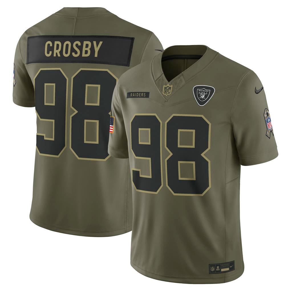 NFL Las Vegas Raiders Maxx Crosby Nike 2025 Salute to Service Limited Jersey - Green