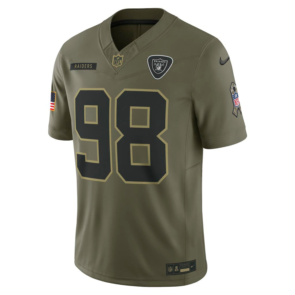 NFL Las Vegas Raiders Maxx Crosby Nike 2025 Salute to Service Limited Jersey - Green