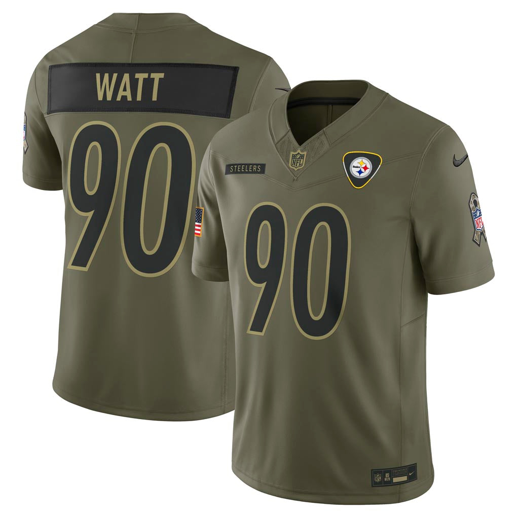 NFL Pittsburgh Steelers TJ Watt Nike 2025 Salute to Service Limited Jersey - Green
