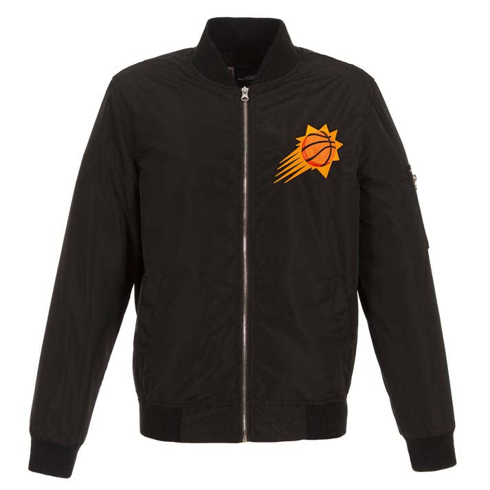NBA Phoenix Suns JH Design Nylon Bomber Jacket- Black