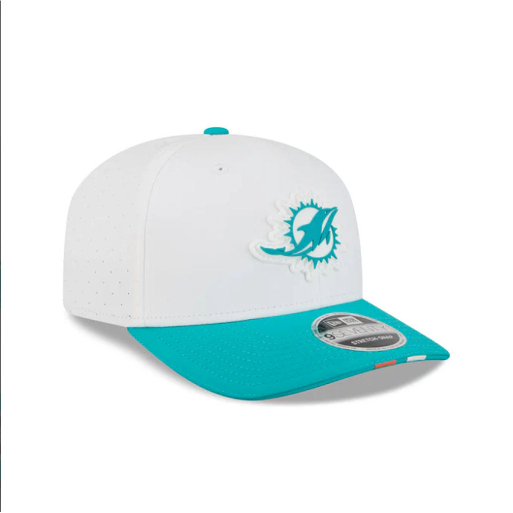 NFL Miami Dolphins New Era 2025 Training 9SEVENTY Stretch Snap Hat - White