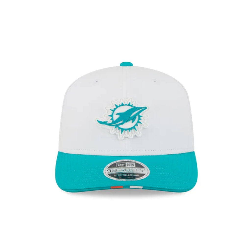 NFL Miami Dolphins New Era 2025 Training 9SEVENTY Stretch Snap Hat - White