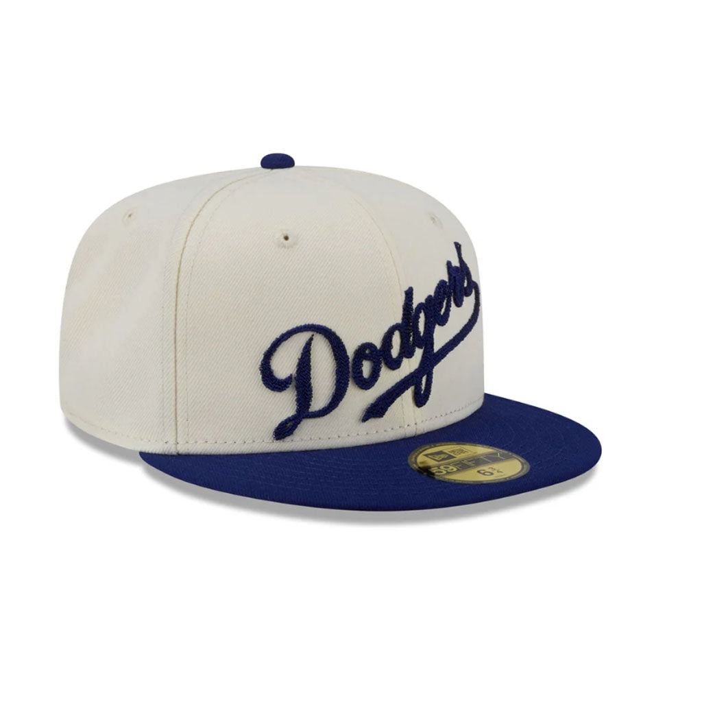 MLB Los Angeles Dodgers New Era Two-Tone Stitch 59FIFTY Fitted Hat - Cream