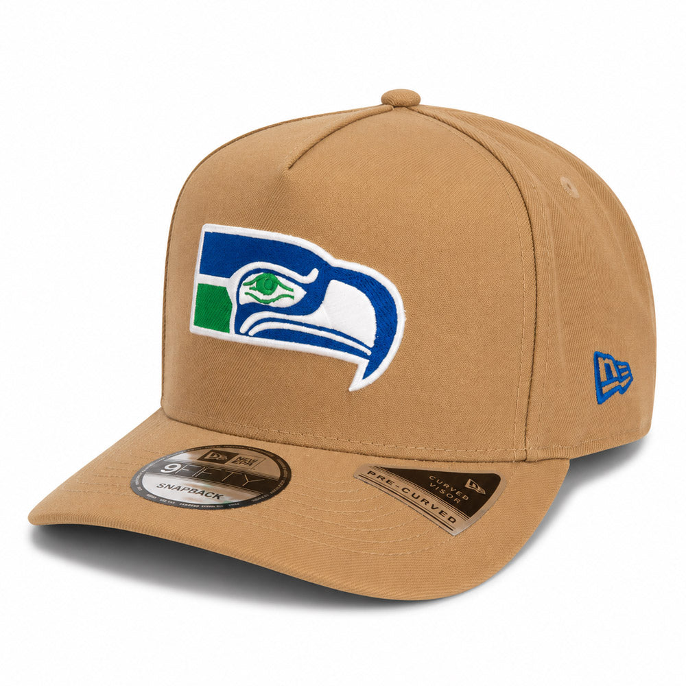 NFL Seattle Seahawks New Era Throwback Khaki 9FIFTY A-Frame Snapback Hat - Khaki