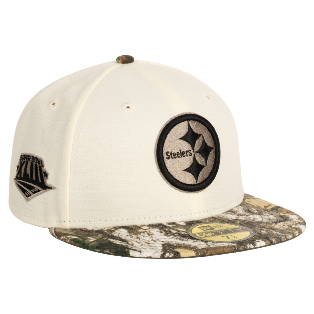 NFL Pittsburgh Steelers New Era Real Tree Two-Tone 59FIFTY Fitted Hat- Cream