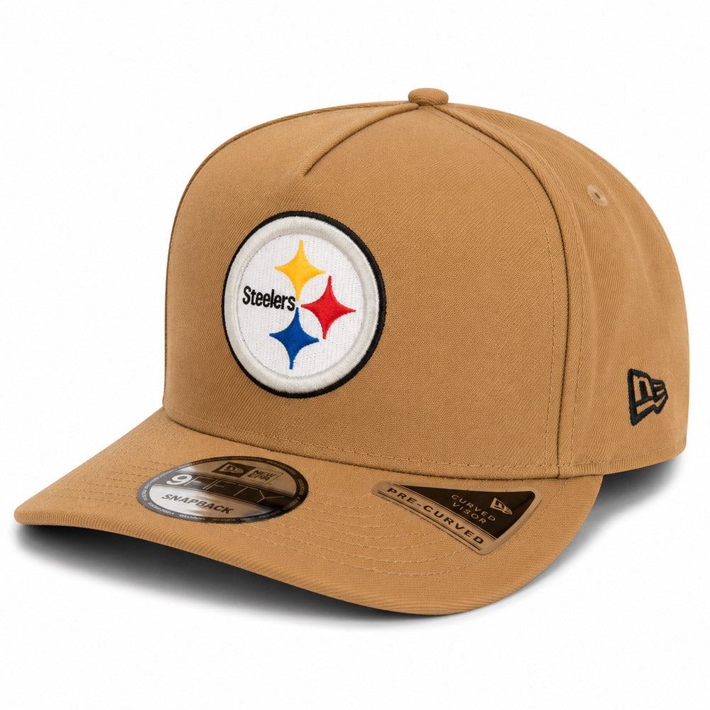 NFL Pittsburgh Steelers New Era Khaki 9FIFTY A-Frame Snapback Hat - Khaki