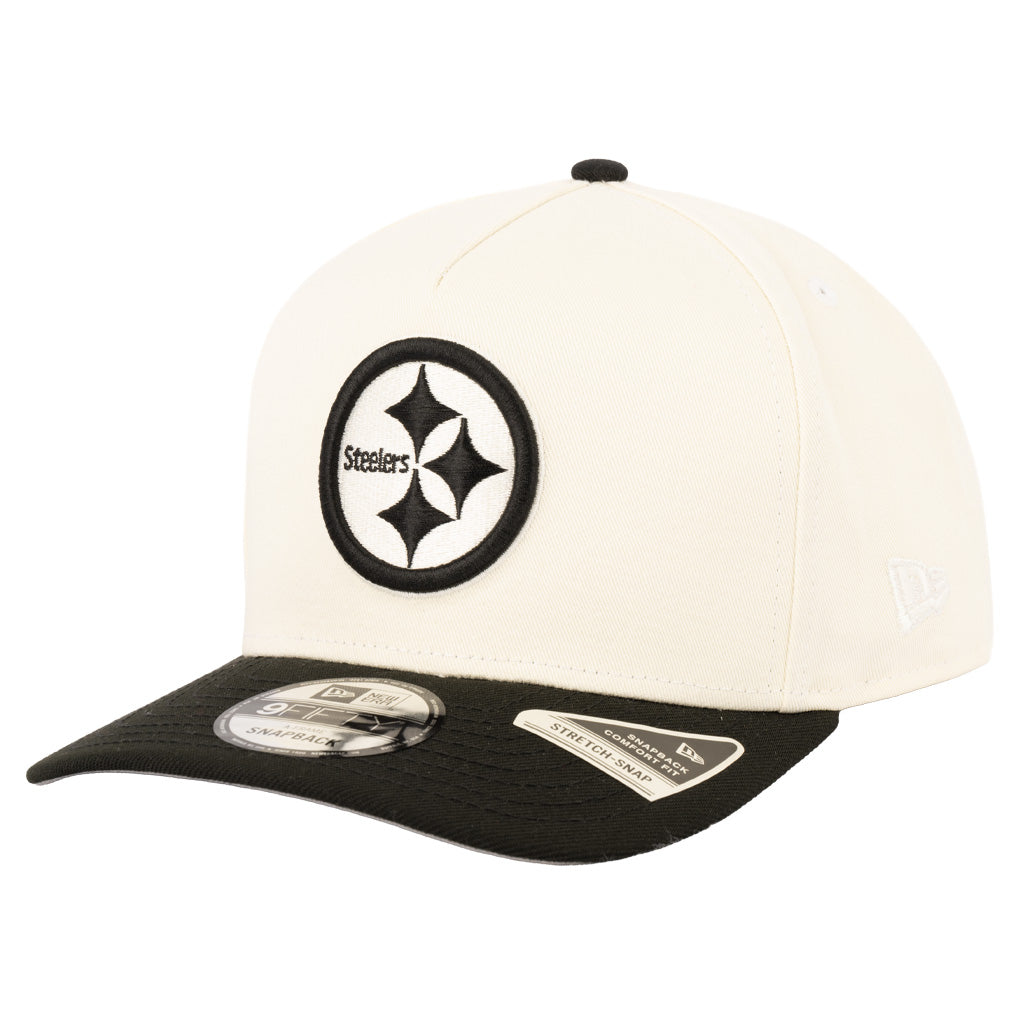 NFL Pittsburgh Steelers New Era Two-Tone Classified 9FIFTY A-Frame Snapback Hat - Cream