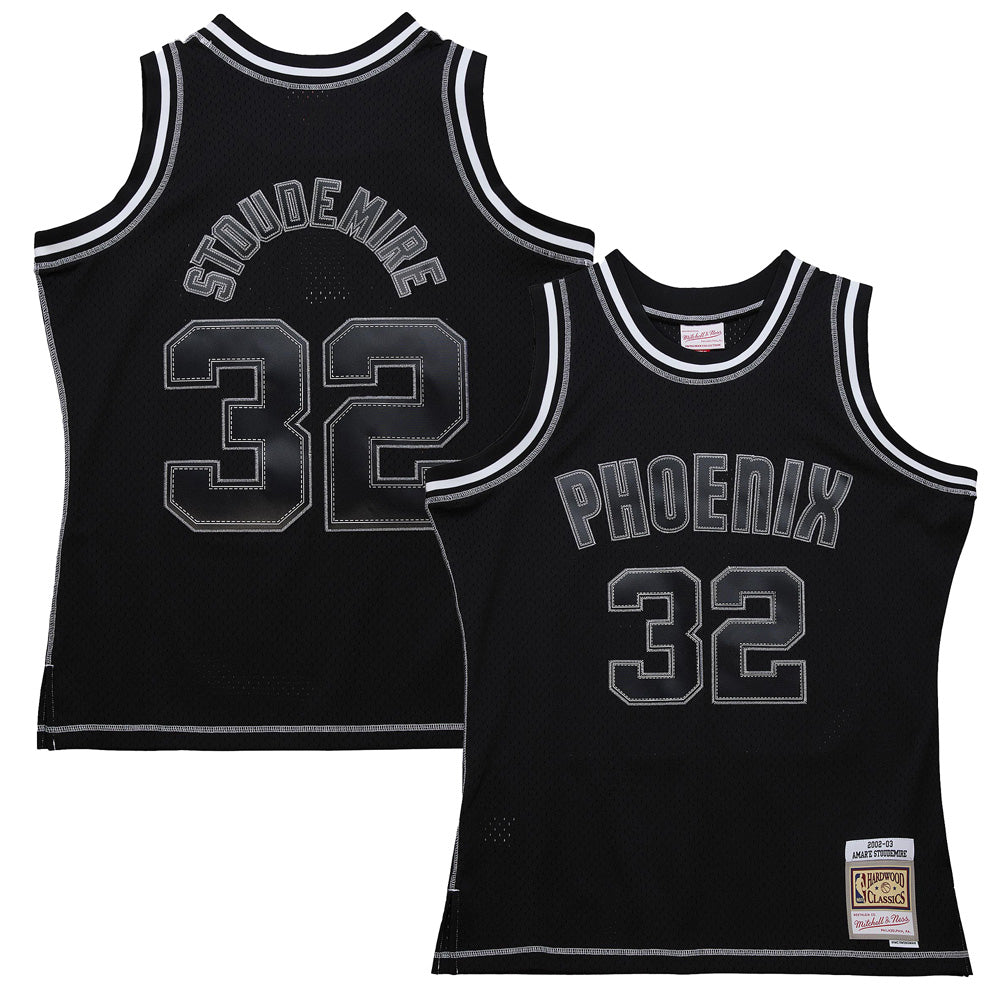 NBA Phoenix Suns Amar&#39;e Stoudemire Mitchell &amp; Ness Hardwood Classics Black on Black Swingman Jersey