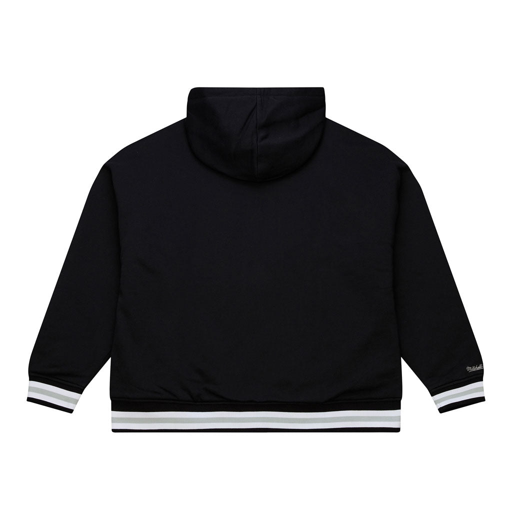 NFL Las Vegas Raiders Mitchell & Ness Throw It Back Quilted Pullover Hoodie - Black