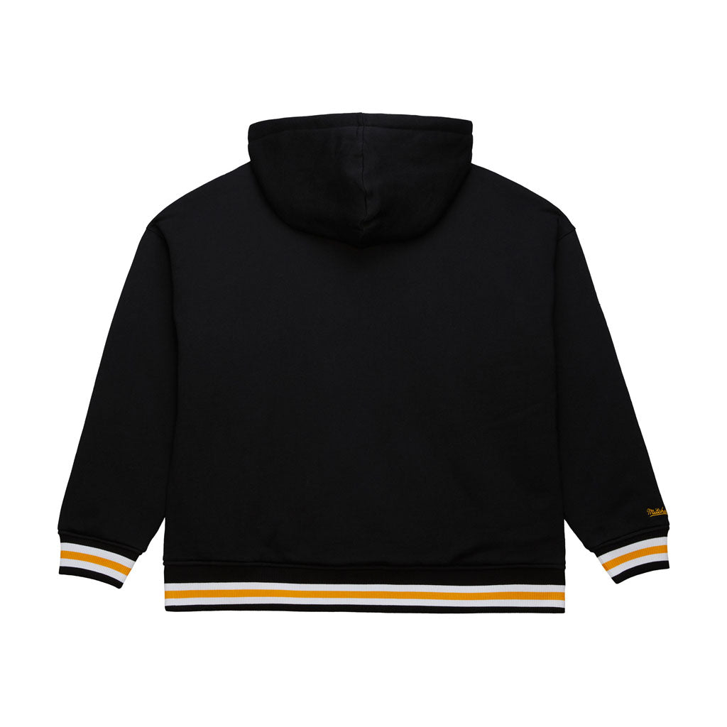 NFL Pittsburgh Steelers Mitchell & Ness Throw It Back Quilted Pullover Hoodie - Black