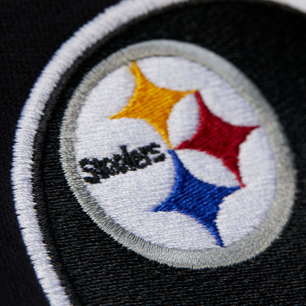 NFL Pittsburgh Steelers Mitchell & Ness Throw It Back Quilted Pullover Hoodie - Black