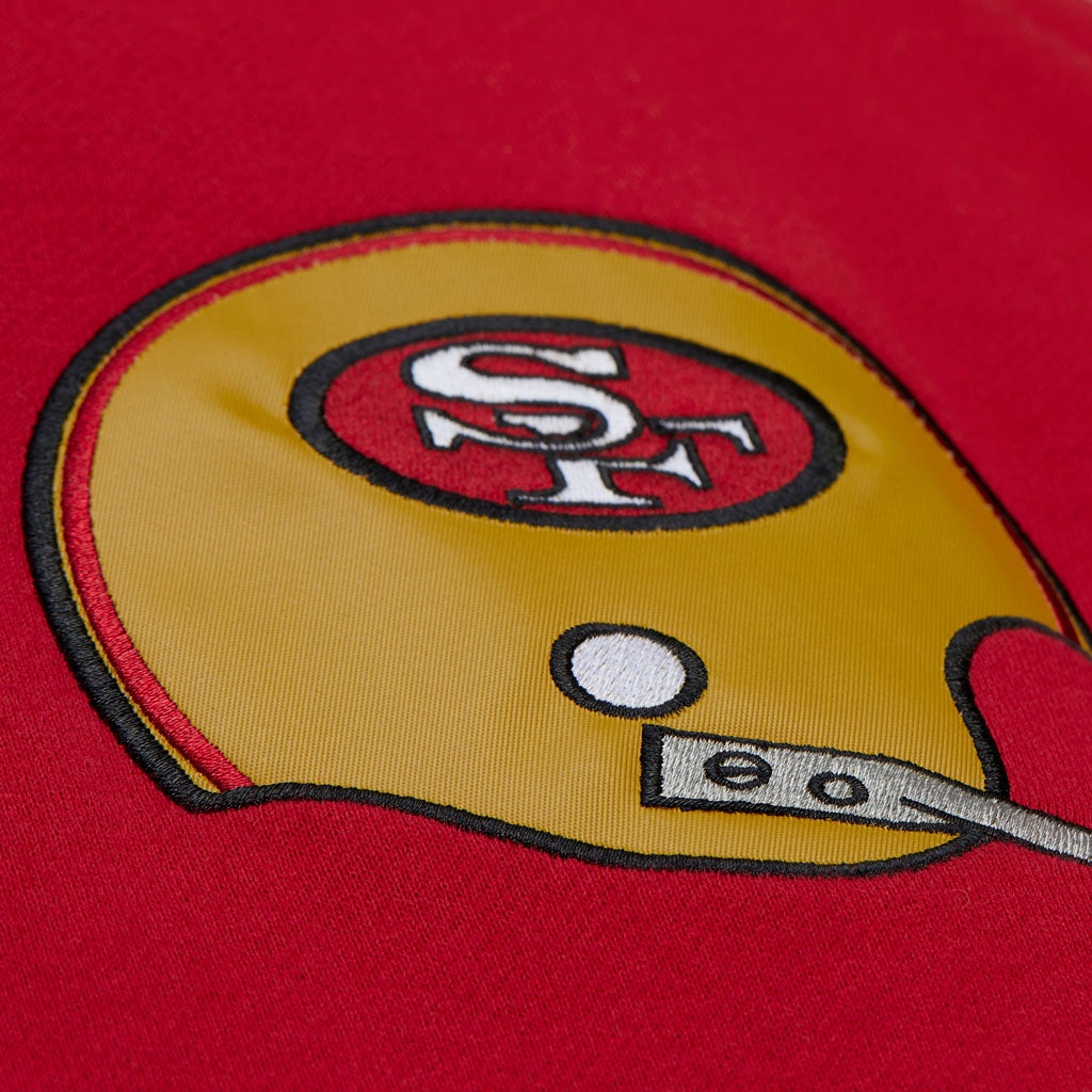 NFL San Francisco 49ers Mitchell & Ness Throw It Back Quilted Pullover Hoodie - Red