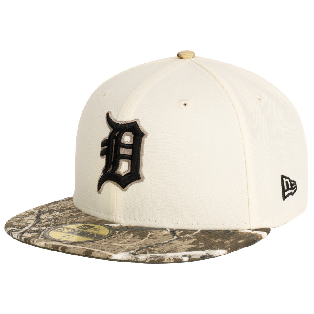 MLB Detroit Tigers New Era Real Tree Two-Tone 59FIFTY Fitted Hat- Cream