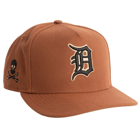 MLB Detroit Tigers New Era Jolly Roger 9FIFTY A-Frame Snapback Hat- Brown
