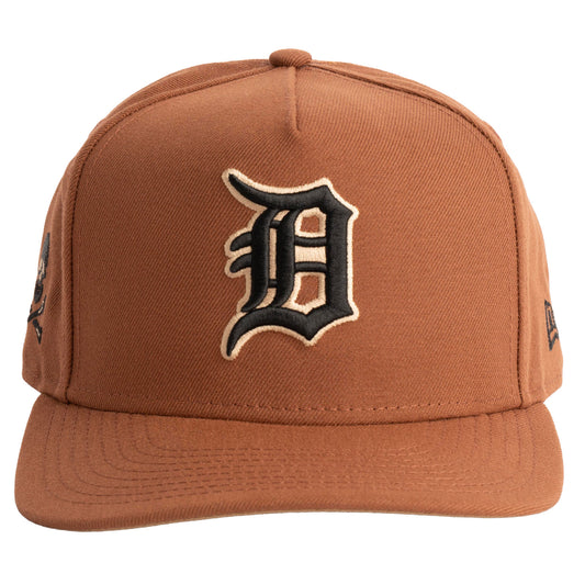 MLB Detroit Tigers New Era Jolly Roger 9FIFTY A-Frame Snapback Hat- Brown