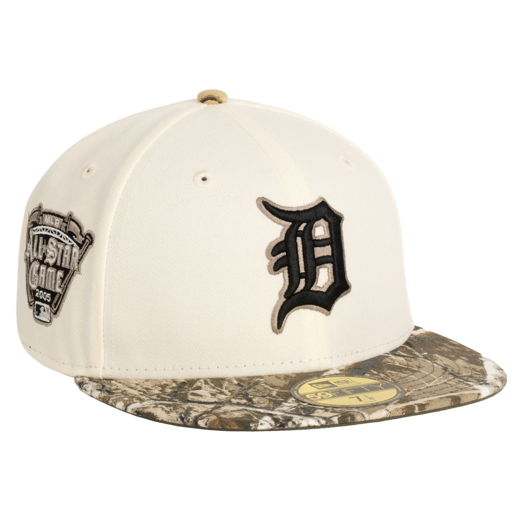 MLB Detroit Tigers New Era Real Tree Two-Tone 59FIFTY Fitted Hat- Cream