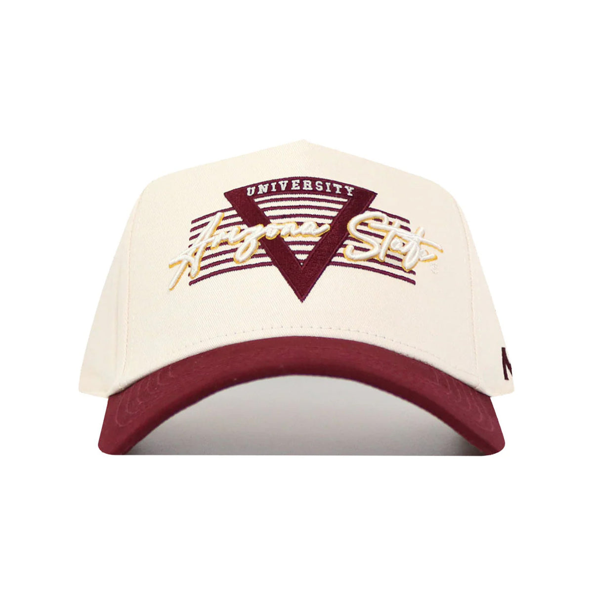 NCAA Arizona State Sun Devils No Rivals Triangle Game Cap Structured Hat- Cream