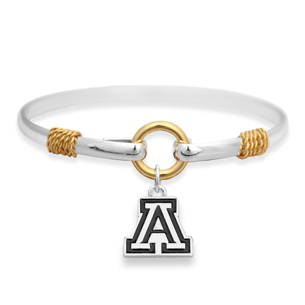 NCAA Arizona Wildcats Gentry USA Two-Tone Rope Bracelet - Silver