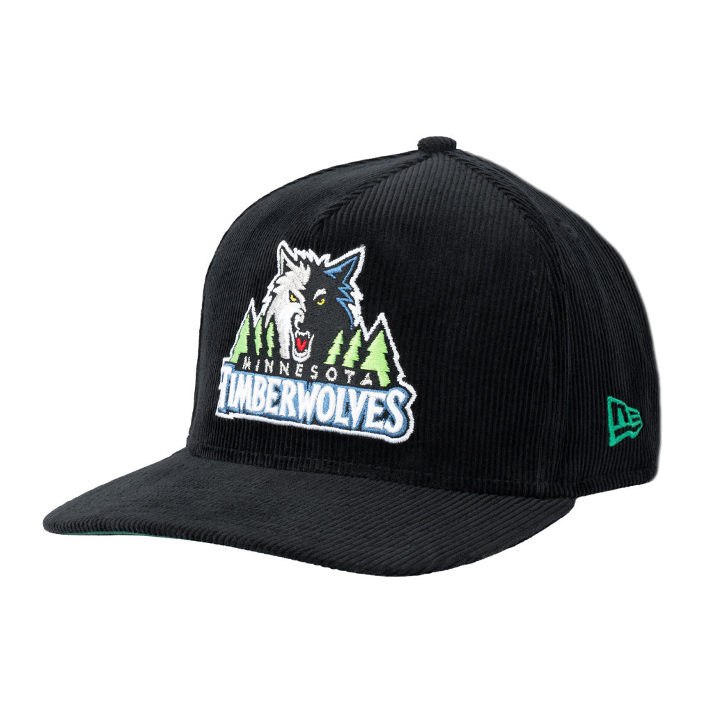 NBA Minnesota Timberwolves New Era All Corduroy 9FIFTY A-Frame Snapback Hat - Black