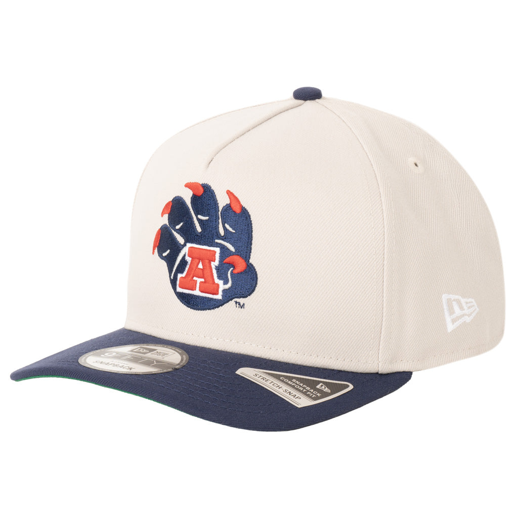 NCAA Arizona Wildcats New Era Two-Tone Primary Team Color Stone 9FIFTY A-Frame Snapback Hat - Stone
