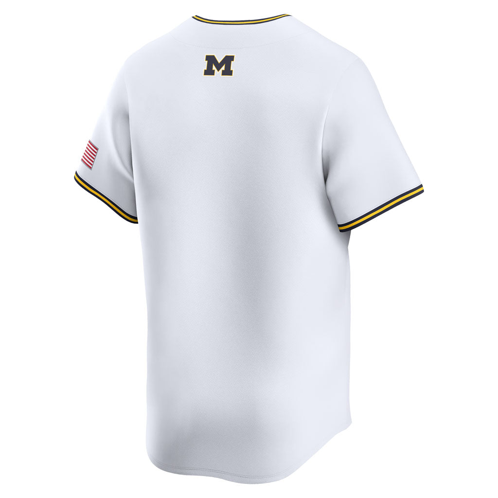 NCAA Michigan Wolverines Nike Home Baseball Limited Jersey - White