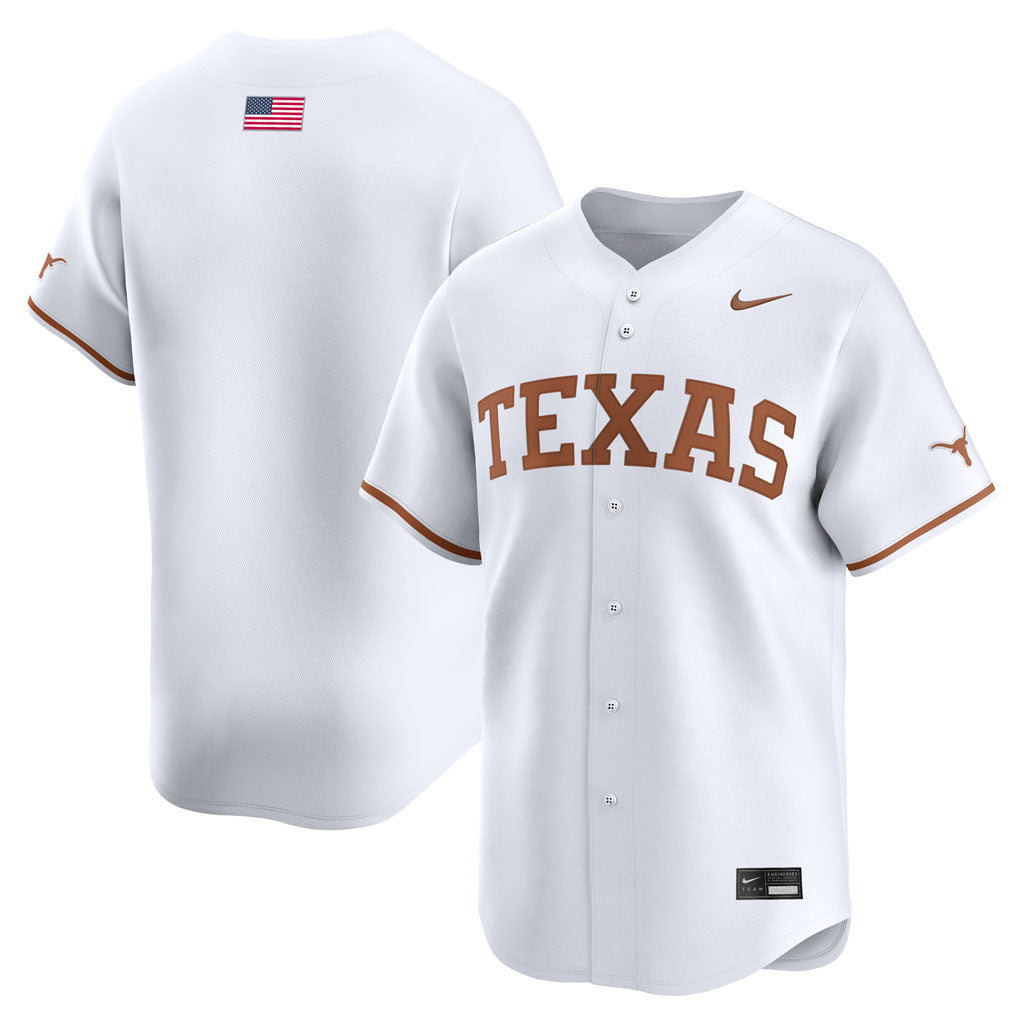 NCAA Texas Longhorns Nike Home Baseball Limited Jersey - White