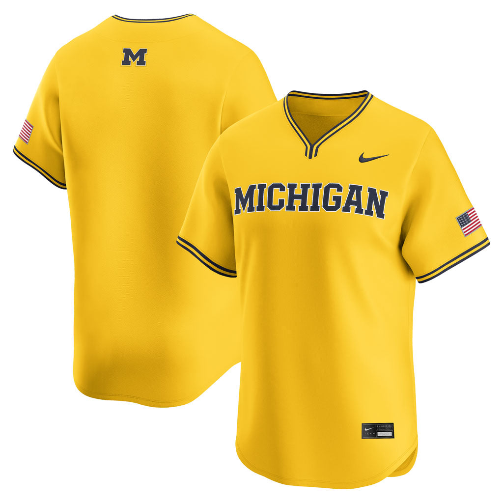 NCAA Michigan Wolverines Nike Alternate Baseball Limited Jersey - Yellow