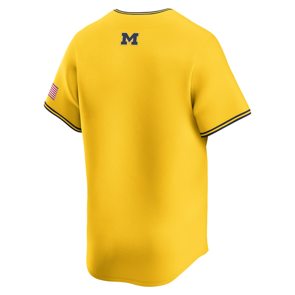 NCAA Michigan Wolverines Nike Alternate Baseball Limited Jersey - Yellow