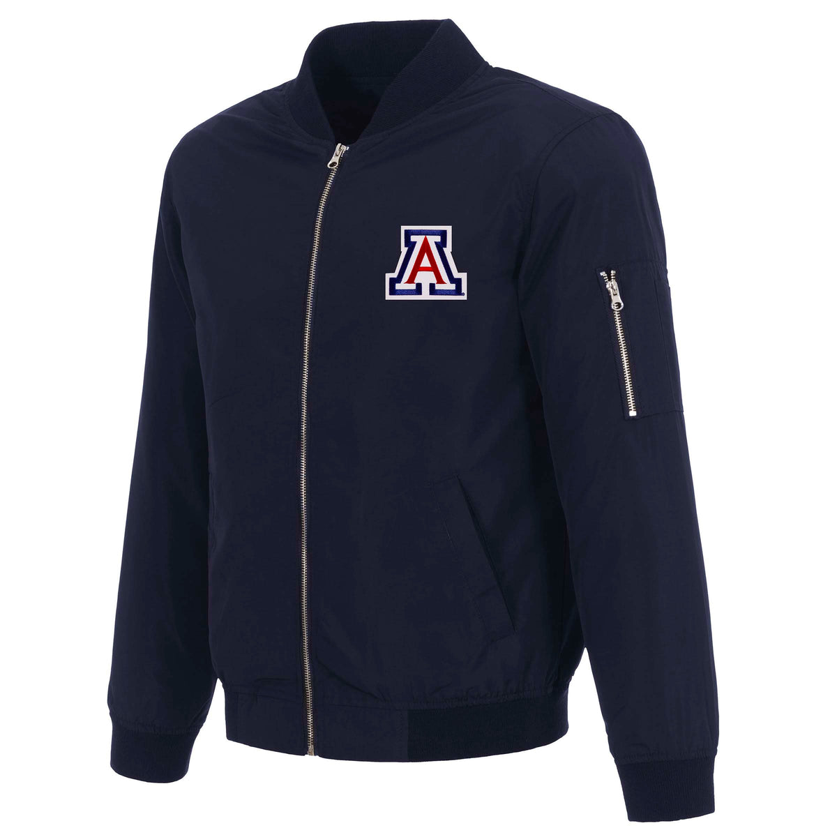NCAA Arizona Wildcats JH Design Nylon Bomber Jacket- Navy