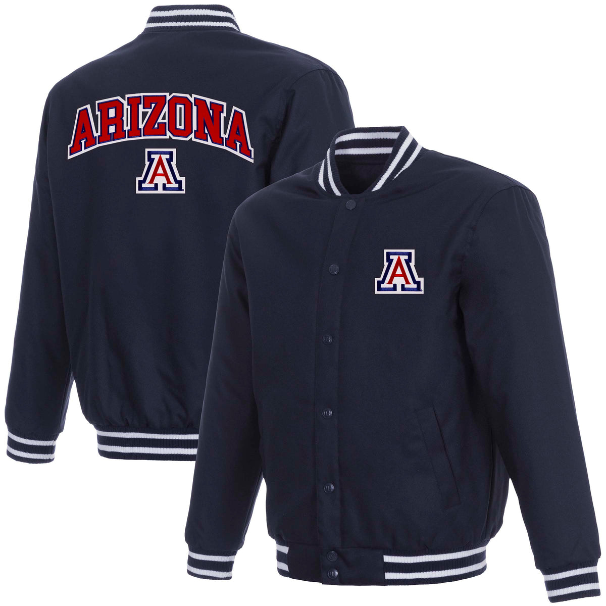 NCAA Arizona Wildcats JH Design Poly-Twill Jacket- Navy
