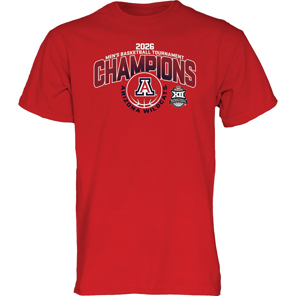 NCAA Arizona Wildcats Blue 84 Big 12 Tournament Champions T-Shirt - Red