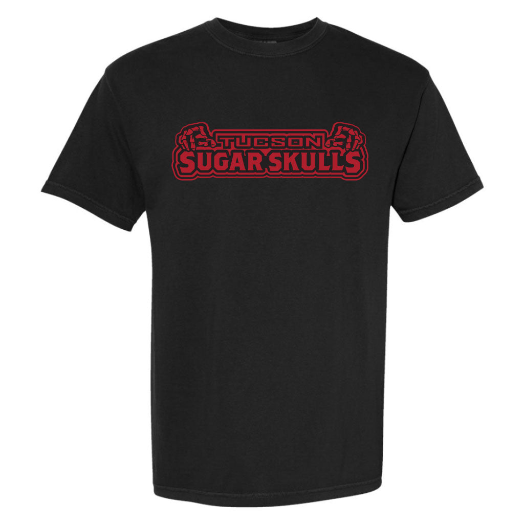 Tucson Sugar Skulls Comfort Colors Hands Wordmark Heavyweight Tee -  Black