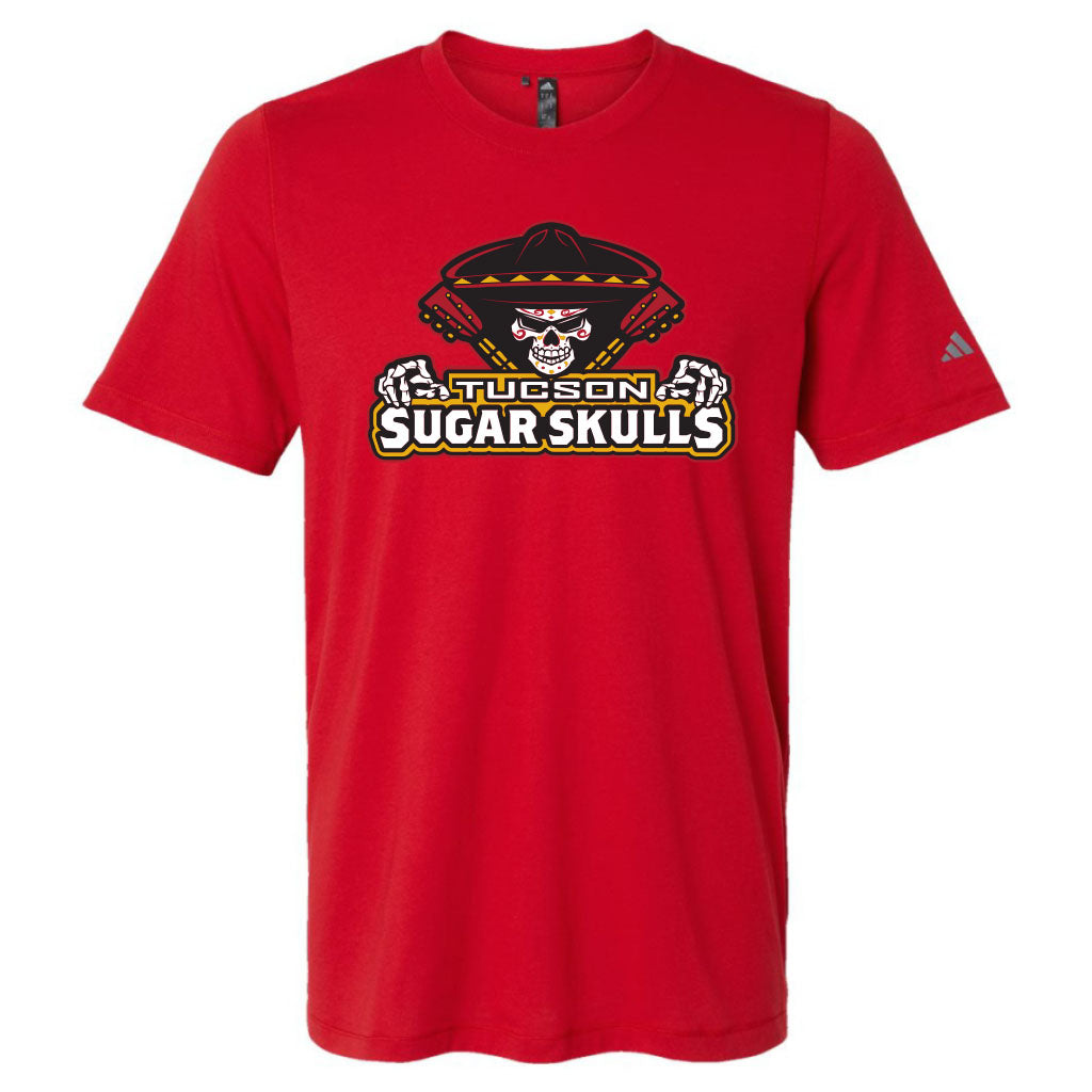 Tucson Sugar Skulls adidas Logo Stack Tee - Red