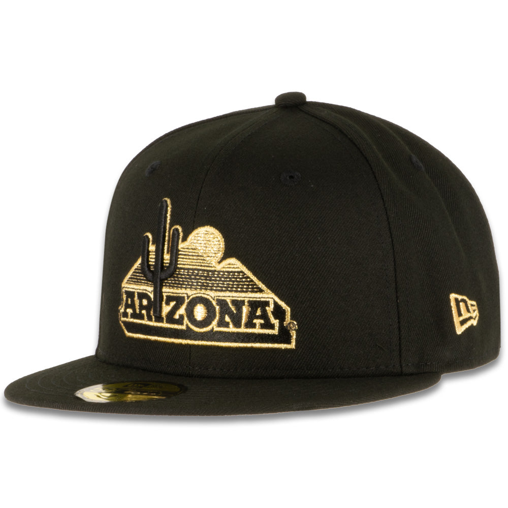 NCAA Arizona Wildcats New Era Black &amp; Gold 59FIFTY Fitted Hat - Black